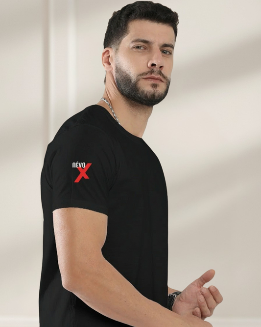 Black Performance Tee – Ferrari Shield & Névo X Dual-Sleeve Edition